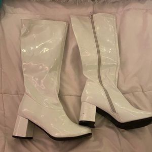 white gogo boots